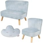KINDERSOFA 3er-Set hellblau