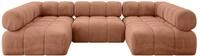 WOHNLANDSCHAFT modulares Sofa Garvo-U1 - 285x190x70 cm Apricot Velours