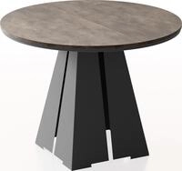 ESSTISCH Kova runder ausziehbarer, Dunkelgrauer Chicago Beton 100-180/100/76 cm