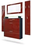 GARDEROBE Malea Fronten in Bordeaux Hochglanz