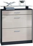 SCHUHSCHRANK Loret Front in Sandgrau Hochglanz
