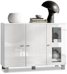 SIDEBOARD Denjo T&uuml;r in Wei&szlig; Hochglanz