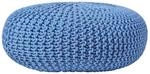 STRICK-POUF blau, Bodenkissen rund 70/70/23 cm