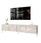 TV-ELEMENT AURA 200 KASCHMIR Hochglanz auf geraden goldenen Beinen + LED