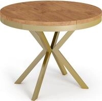 ESSTISCH Dina runder ausziehbarer, Lancelot Eiche 100-180/100/76 cm