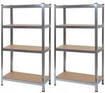 SCHWERLASTREGAL Silbergrau, Braun 2er-Set