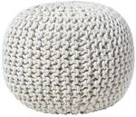 STRICK-POUF natur, 40/40/35 cm