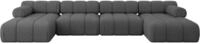 WOHNLANDSCHAFT modulares Sofa Tesso-U2 - 380x160x70 cm Grau Boucl&eacute;