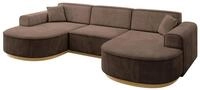 WOHNLANDSCHAFT MARI-U1-v2 - 303x171x83 cm Braun Velours