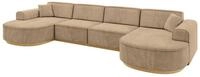 WOHNLANDSCHAFT MARI-U2-v2 - 388x171x83 cm Taupe Velours