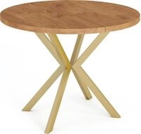 ESSTISCH Flora runder ausziehbarer, Lancelot Eiche 100-180/100/76 cm