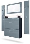 GARDEROBE Malea Fronten in Grau Hochglanz
