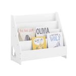 KINDER-B&Uuml;CHERREGAL mit 4 offenen F&auml;cher, Wei&szlig; 70x60x30cm