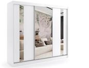 KLEIDERSCHRANK mit Spiegel-Schiebet&uuml;ren und Aluminium-Leisten - GRACE - 180 cm...