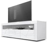 SIDEBOARD Valencia Fronten in Wei&szlig; Hochglanz Element mit 3D Struktur
