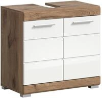 Waschbeckenunterschrank Wave Eiche/Wei&szlig;