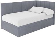 EINZELBETT Jugendbett mit Bettkasten Links, mit Matratze - LOVY 100x200 Grau