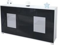 SIDEBOARD Gr&ouml;mitz Schwarz Hochglanz