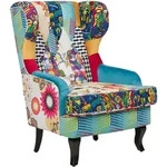 SESSEL Patchwork mehrfarbig/blau Molde