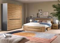 Schlafzimmer 4-teilig Grau, Eiche Artisan