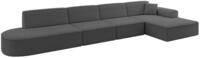 ECKSOFA Ottomane Rechts IREA-L3-v3 - 412x165x77 cm Grau