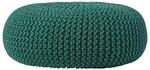 STRICK-POUF tannengr&uuml;n, Bodenkissen rund 70/70/23 cm