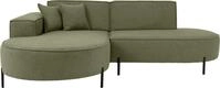 ECKSOFA Hana Loft 3-Sitzer Ecke Links, Boucle, Gr&uuml;n 241/80/168 cm