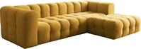 ECKSOFA Mochi L-Form 5-Sitzer Rechts, Samt, Senfgelb 290/75/193 cm