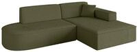 ECKSOFA Ottomane Rechts IREA-L1-v4 - 232x165x77 cm Gr&uuml;n