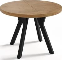 ESSTISCH Twixy runder ausziehbarer, Lancelot Eiche 100-150/100/76 cm