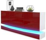 SIDEBOARD City Fronten in Bordeaux Hochglanz