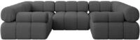 WOHNLANDSCHAFT modulares Sofa Birno-U1 - 285x190x70 cm Grau Boucl&eacute;