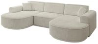 WOHNLANDSCHAFT MARI-U1-v3 - 303x171x83 cm Creme Cord