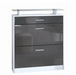 SCHUHSCHRANK Loret Front in Grau Hochglanz