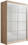 KLEIDERSCHRANK PEKA III mit LED - 150 cm - Sonoma Eiche|Wei&szlig;