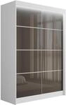 KLEIDERSCHRANK PEKA III mit LED - 150 cm - Wei&szlig;|Grau