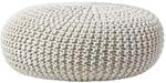 STRICK-POUF natur, Bodenkissen rund 70/70/23 cm