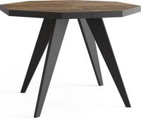 ESSTISCH Diamond Black achteckiger ausziehbarer, Arvadonna Chestnut 100-200/100/76 cm