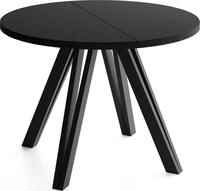 ESSTISCH Ravero runder ausziehbarer, Schwarz 100-140/100/77 cm