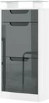 SCHUHSCHRANK Fiesta Grau Hochglanz / Schwarz Hochglanz