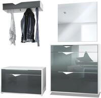GARDEROBE Kolmio Fronten in Grau Hochglanz