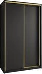 SCHWEBET&Uuml;RENSCHRANK NISSE 120/205/60 cm 2-t&uuml;rig Schwarz