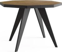 ESSTISCH Diamond Black achteckiger ausziehbarer, Lefkas Eiche 100-200/100/76 cm