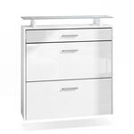 SCHUHSCHRANK Malea Front in Wei&szlig; Hochglanz