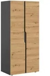 Dreht&uuml;renschrank ANGA Anthrazit, Eiche Artisan
