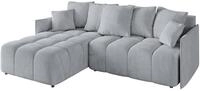 ECKSOFA Ottomane links LONLI-L 251x189x68 Titanfarben Velours