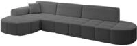 ECKSOFA Ottomane Links LIVO-L2 - 337x173x79,5 cm Grau