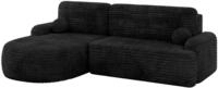 ECKSOFA mit Schlaffunktion und Bettkasten LIRA-L - 264x172x89 Schwarz