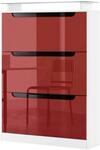SCHUHSCHRANK Space Bordeaux Hochglanz / Schwarz Hochglanz