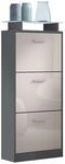 SCHUHSCHRANK Lavia Front in Sandgrau Hochglanz